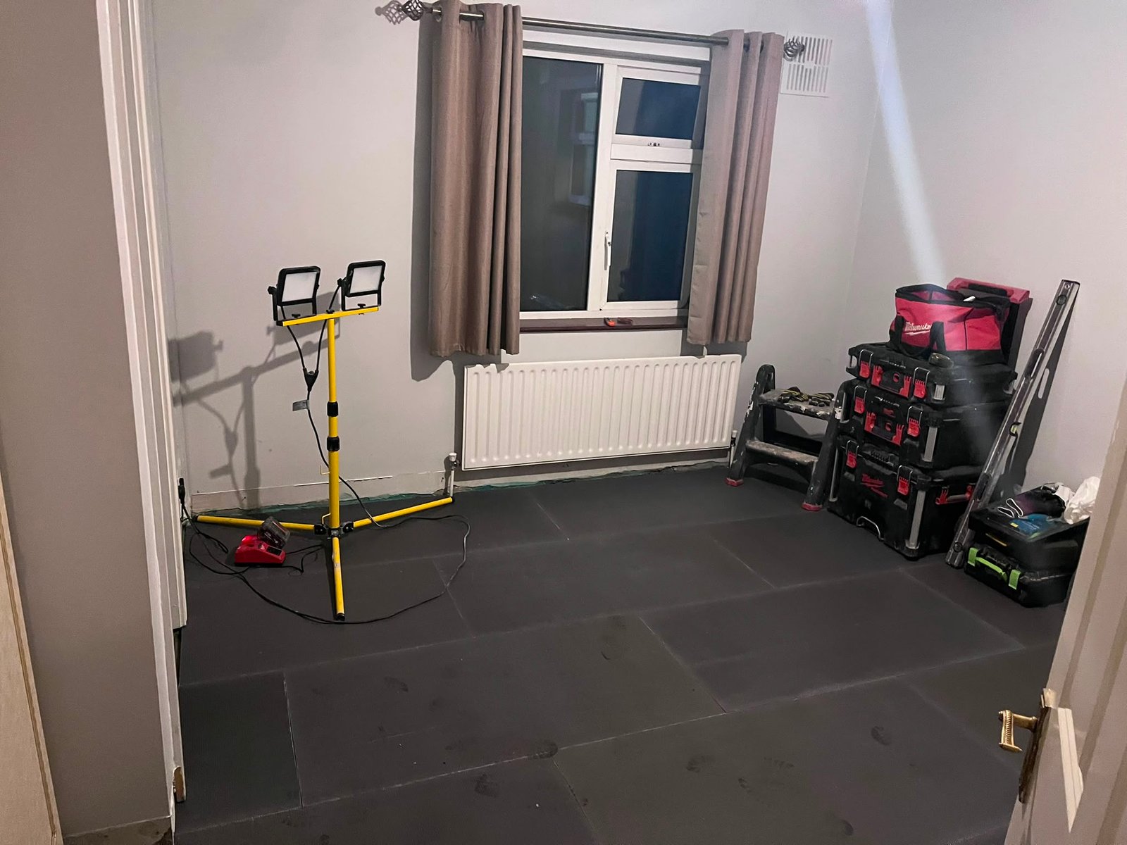 Laminate-look tile floor installation