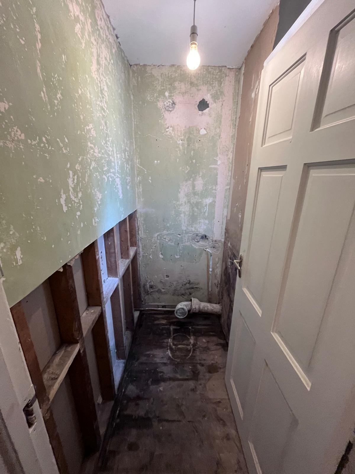 Toilet renovation before finishing